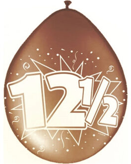 Folat Feest ballonnen - 12,5 jaar - 8x - koper - Jubileum - versiering - feestballonnen