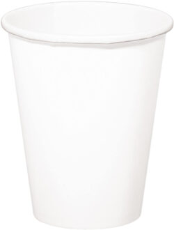 Folat Feest drinkbekers - 32x stuks - wit - papier - 350 ml - verjaardag/party