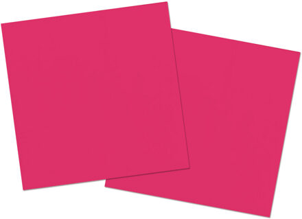 Folat Feest Servetten - 80x - fuchsia - 33 x 33 cm - papier - lunch/diner servetjes