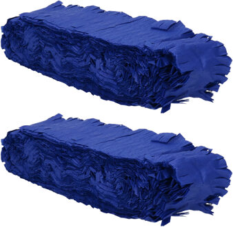 Folat Feest/verjaardag versiering - 2x - crepe slingers - blauw - 24 mtr - papier - feestartikelen