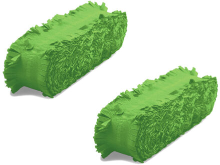 Folat Feest/verjaardag versiering - 2x - crepe slingers - groen - 24 mtr - papier - feestartikelen