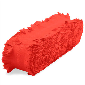 Folat Feest/verjaardag versiering - crepe slingers - rood - 24 mtr - papier - feestartikelen