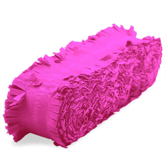 Folat Feest/verjaardag versiering - crepe slingers - roze - 24 mtr - papier - feestartikelen