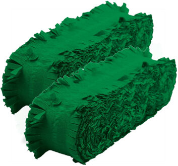 Folat Feest/verjaardag versiering crepe slingers - Set van 2x stuks - donker groen - 24 meter - papier - F