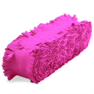Folat Feest/verjaardag versiering slingers fuchsia roze 24 meter crepe papier