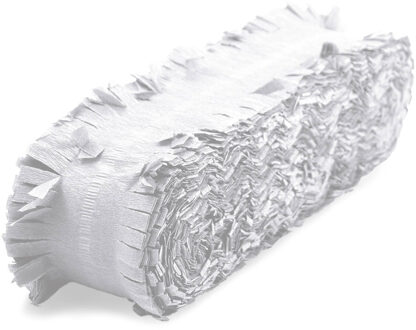 Folat Feest/verjaardag versiering slingers wit 24 meter crepe papier
