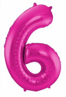 Folat Folie ballon 6 jaar 86 cm - Ballonnen Roze