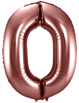 Folat Folie ballon van cijfer 0 in het brons 86 cm