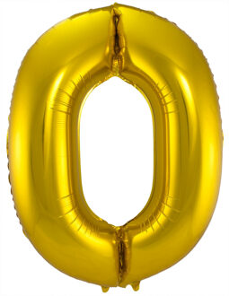 Folat Folie ballon van cijfer 0 in het goud 86 cm