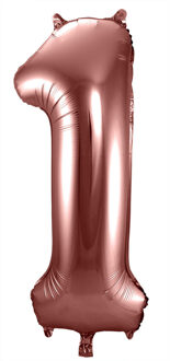 Folat Folie ballon van cijfer 1 in het brons 86 cm