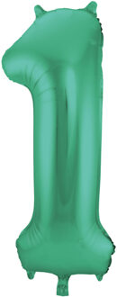 Folat Folie ballon van cijfer 1 in het groen 86 cm