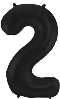 Folat Folie ballon van cijfer 2 in het zwart 86 cm