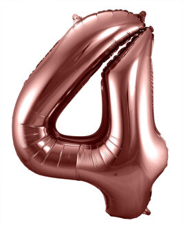 Folat Folie ballon van cijfer 4 in het brons 86 cm