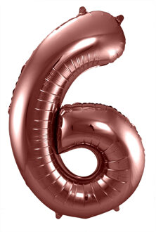 Folat Folie ballon van cijfer 6 in het brons 86 cm