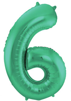 Folat Folie ballon van cijfer 6 in het groen 86 cm
