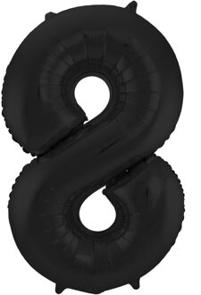 Folat Folie ballon van cijfer 8 in het zwart 86 cm