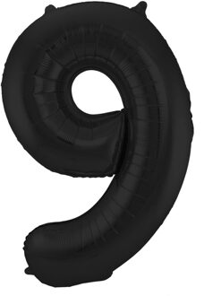 Folat Folie ballon van cijfer 9 in het zwart 86 cm