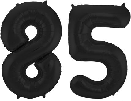 Folat Folie ballonnen - 85 jaar cijfer - zwart - 86 cm - leeftijd feestartikelen - verjaardag