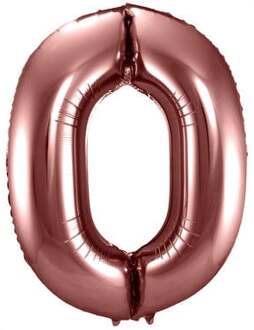 Folat folieballon cijfer 0 brons 86 cm Koperkleurig