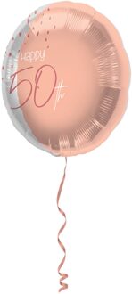 Folat Folieballon Elegant Lush Happy 50th 45 Cm Roze