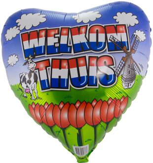 Folat folieballon 'Welkom Thuis' hart 46 cm folie Multikleur