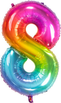 Folat Folieballon Yummy Gummy Rainbow '8' 86 Cm