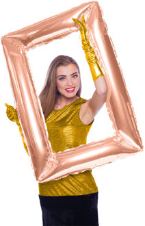 Folat Foto Frame - rechthoek - rose goud - 85 x 60 cm - opblaasbaar/folie ballon - photo prop