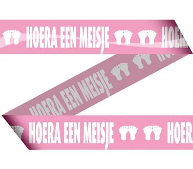 Folat Geboorte lint roze meisjes - Markeerlinten Multikleur