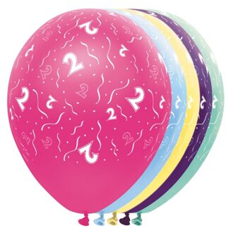 Folat Gekleurde helium ballonnen 2 jaar