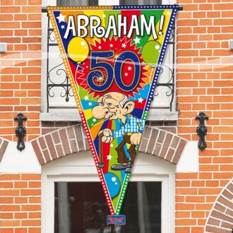 Folat Grote Abraham 50 jaar vlag - Feestbanieren Multikleur