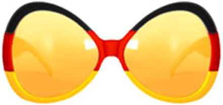 Folat Grote feest bril zwart, rood, geel