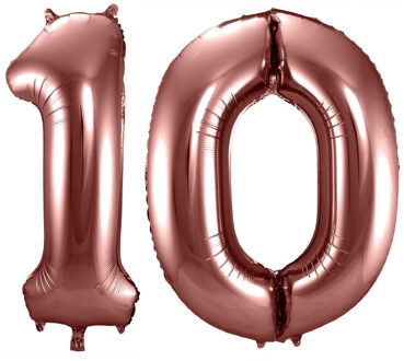 Folat Grote folie ballonnen cijfer 10 in het brons 86 cm