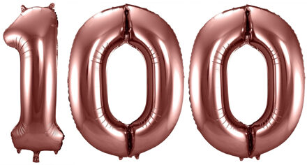 Folat Grote folie ballonnen cijfer 100 in het brons 86 cm