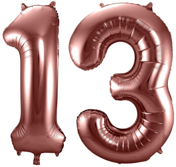 Folat Grote folie ballonnen cijfer 13 in het brons 86 cm