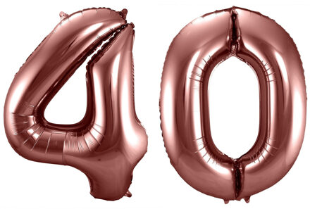 Folat Grote folie ballonnen cijfer 40 in het brons 86 cm