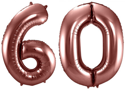 Folat Grote folie ballonnen cijfer 60 in het brons 86 cm