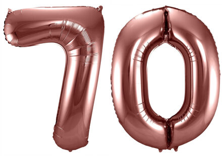 Folat Grote folie ballonnen cijfer 70 in het brons 86 cm