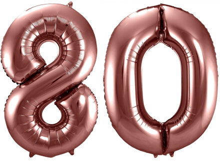 Folat Grote folie ballonnen cijfer 80 in het brons 86 cm