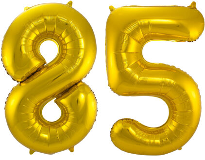 Folat Grote folie ballonnen cijfer 85 in het goud 86 cm
