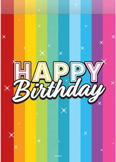 Folat Happy Birthday Uitdeelzakjes Regenboog Confetti 8st