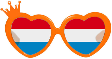 Folat Holland bril hartjes vorm Oranje