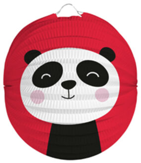 Folat Lampion panda - 22 cm - rood - papier