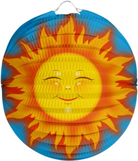 Folat Lampion zon - 22 cm - licht blauw - papier