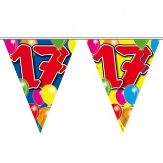 Folat Leeftijd vlaggenlijn - 17 jaar - 10 meter - verjaardag versiering - vlaggetjes