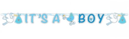 Folat Letterslinger its a boy 170 cm - Feestslingers Blauw