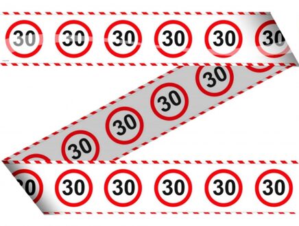 Folat Markeerlint/afzetlint 30 jaar - verjaardag versiering met stop bord - 15 meter