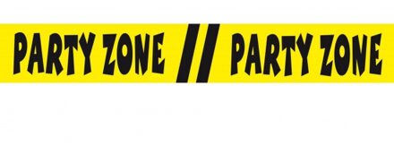 Folat Markeerlint party zone - 15 meter - geel/zwart - afzetlint feest versiering Multi