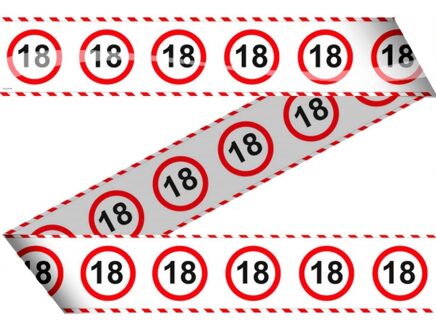 Folat Markeetlint - 18 jaar verjaardag - afzetlint - versiering - stopbord - 15 meter