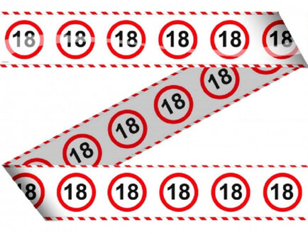 Folat Markeetlint - 2x stuks - 18 jaar verjaardag - afzetlint - versiering - stopbord - 15 meter