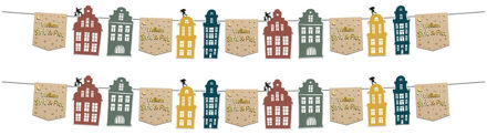 Folat Multipak van 2x stuks Sinterklaas Welkom Sint en Piet papieren vlaggenlijnen 4 meter